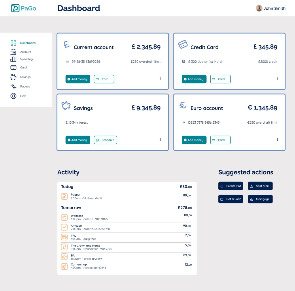 Baking app - My accounts - desktop