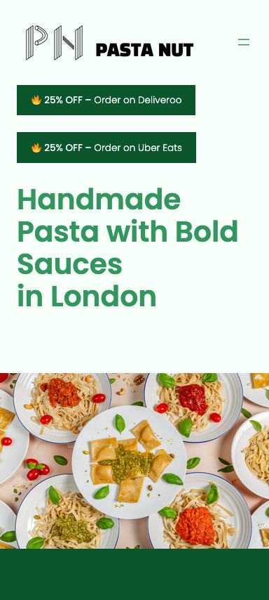 Pasta Nut mobile hero